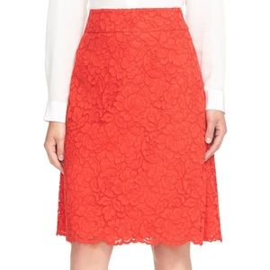 Kate Spade red lace a-line skirt 10 medium M 8 EUC